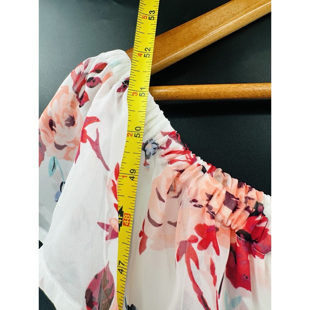 Lane Bryant Floral Off Shoulder Maxi Dress Pink White Plus 18 Cottagecore AB09 - Picture 6 of 10